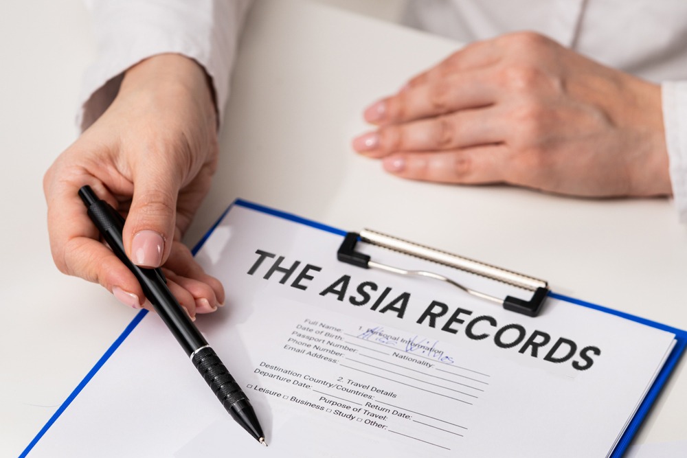 Showing the application process of The Asia Records