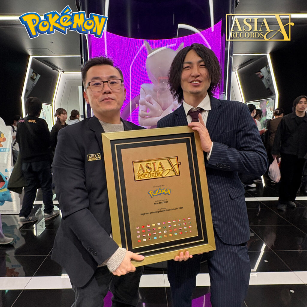 The official adjudicators from The Asia Records presenting Highest-grossing Media Franchise in 2025