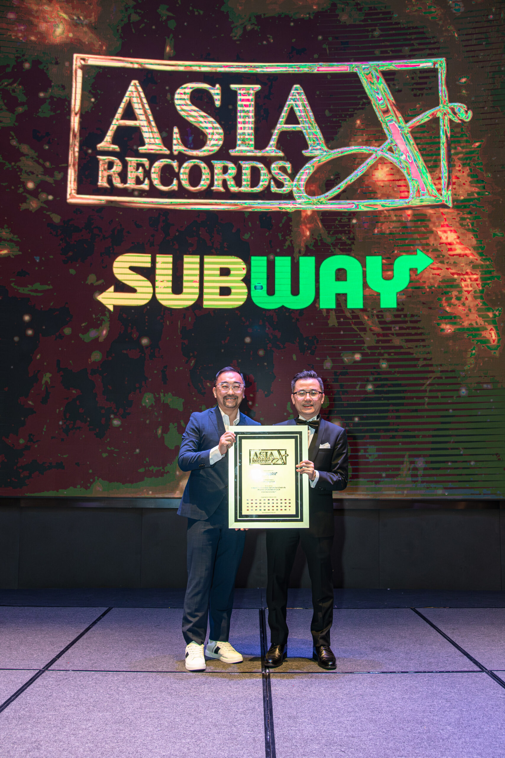 Subway Recognised by The Asia Record