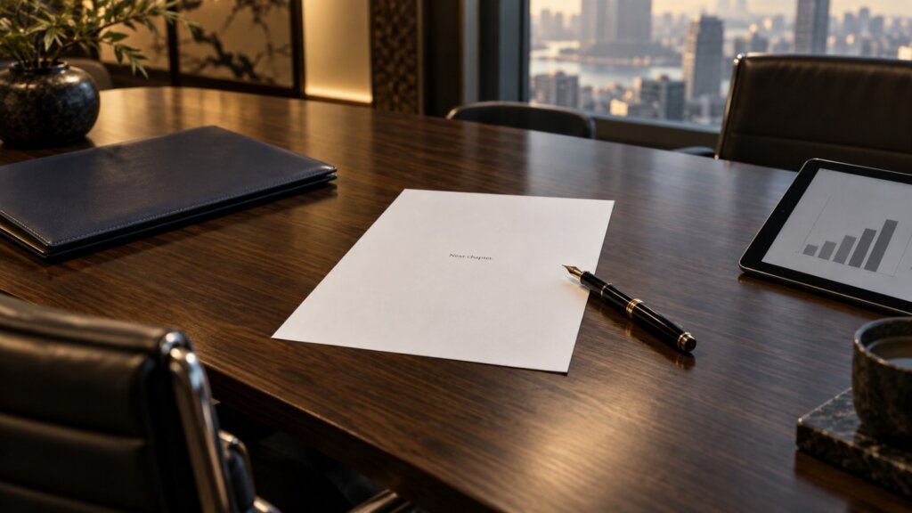 A single printed record claim on a boardroom table beside supporting documents, illustrating how to define a title before you apply for Asia Record.